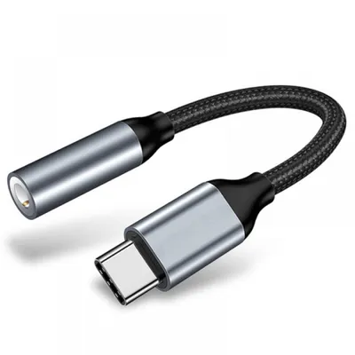 Produktbild von USB Typ C auf 3,5 mm Kopfhöreranschluss Adapter,Typ-C-Audio-Adapterkabel -Schwarz