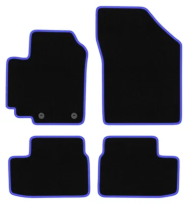 Image de Tapis de sol en moquette noir/bleu pour Suzuki Splash 2008-2014 4 pièces