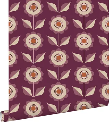 Zdjęcie produktu dla ESTAhome Tapeta kwiaty ciemnego fioletu 50 x 900 cm