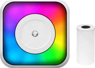 Obrázok produktu pre Mini tlačiareň, termotlačiareň s RGB svetlom Bluetooth fototlačiareň pre smartfón s 1 kotúčom papiera 57 mm, kompatibilná s iOS Android
