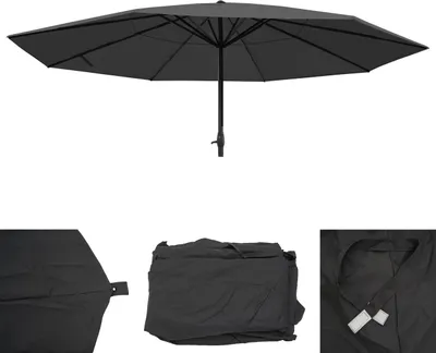 Zdjęcie produktu dla Pokrowiec na parasol Meran Pro, parasol gastronomiczny Ø 5m, poliester ~ antracyt