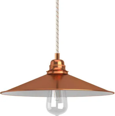 Image de Creative-Cables : suspension «  Italy » avec câble en tissu, abat-jour Swing et finitions métalliques