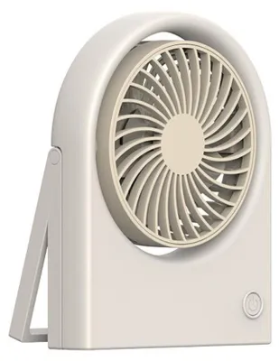 Immagine prodotto di INF Ventilatore da tavolo pieghevole (motore brushless) — Batteria ricaricabile da 1200 mAh, tre velocità, montabile a parete, angolo regolabile bianco