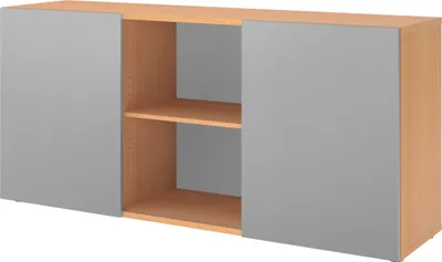 Produktbild von bümö office Sideboard mit Schwebetür - Nachbildung: Buche/Silber