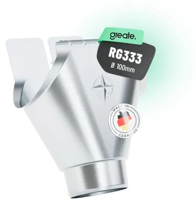 Produktbild von greate Einhangstutzen verzinkt für Dachrinne 333/100 - Germany - Rinnenstutzen für halbrunde 333 mm Dachrinnen
