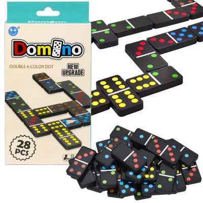 Zdjęcie produktu dla Domino Gra Klasyczna Logiczna Edukacyjna Rodzinna Podróżna Układanka 28El