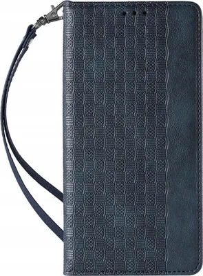 Zdjęcie produktu dla Magnet Strap Case etui iPhone 14 pokrowiec z klapką portfel mini smycz podstawka niebieskie