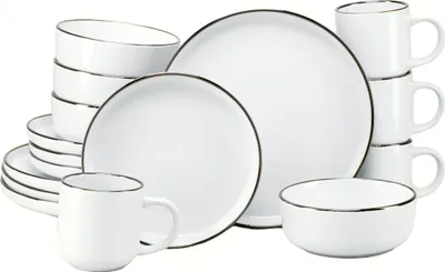 Produktbild von CreaTable, 24796, Nordic Festive Weiss, Kombiservice 16-tlg, Steinzeug