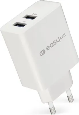Produktbild von Travel Charger 2 USB 2mAh By Easycell Baltas