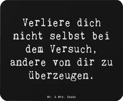 Produktbild von Mr. & Mrs. Panda Mauspad Spruch Selbstzweifel vermeiden - Schwarz - Geschenk, Emotionen, laptop mousepad, Gefühl, inneres Gleichgewicht, mousematte, Motivation, Mouse Pad