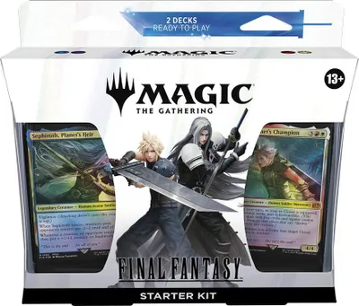 A product box for a Magic: The Gathering Starter Kit featuring Final Fantasy characters.