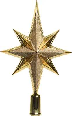 Produktbild von Christbaumspitze Stern 25cm Kunststoff, hellgold