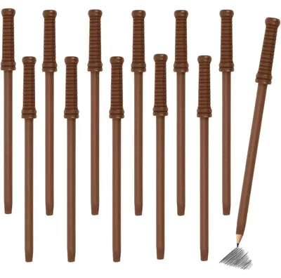 Productafbeelding van Toverstok potloden, 12 stuks, geel, geschikt voor Halloween, feestjes, decoraties en schrijven