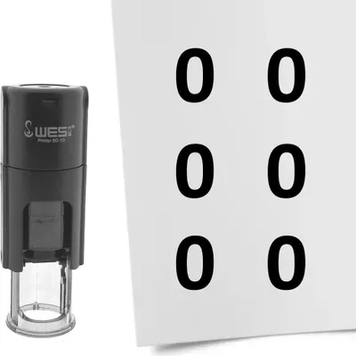Immagine prodotto di Timbro CombiCraft numero 0 inchiostro nero rotondo da 10 mm - per 1 pezzo
