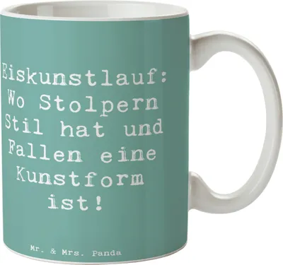 Produktbild von Mr. & Mrs. Panda Kaffeebecher Spruch Eiskunstlauf Kunst - Meeresbrise - Geschenk, Humor, Präzision, Sportler, Trinkbecher, Tasse, Teamsport, Sportart, Eleganz, Becher