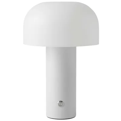 Image de Lampe de table LED rechargeable Warmpi Pilz, sans fil et à intensité variable, pour l'intérieur et l'extérieur (IP54), 3 couleurs de lumière, USB-C, blanc
