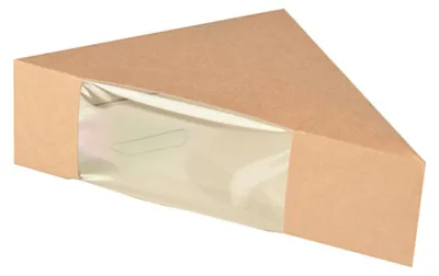 Zdjęcie produktu dla Papstar Sandwichboxen pure braun Pappe mit Sichtfenster 50 Stück