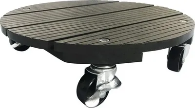 Obrázek produktu pro Podstavec pod květináč pojízdný Lafiora WPC 30x30x7,5 cm kulatý