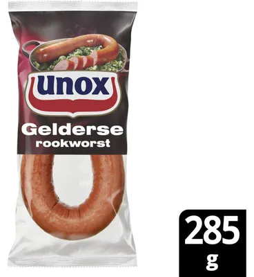Obrázok produktu pre Unox Gelderse Rookworst 285g – Tradičná holandská údená klobása