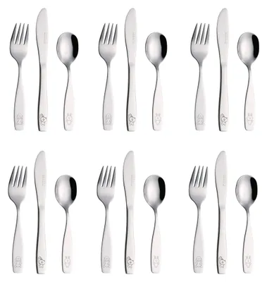 Kinderbesteck-Set 18-tlg. Edelstahl für Kleinkinder ab 24M+