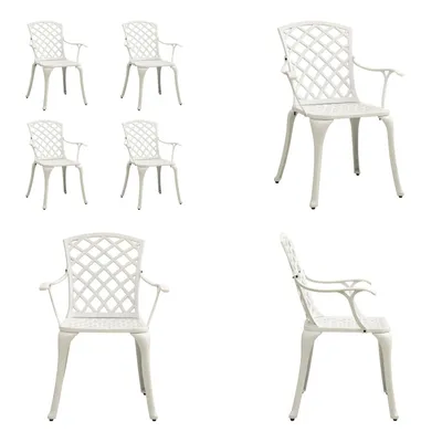 Immagine prodotto di vidaXL Sedie da giardino 4 pz. Alluminio fuso bianco - Sedia da giardino - Sedie da giardino - Sedia - Sedie