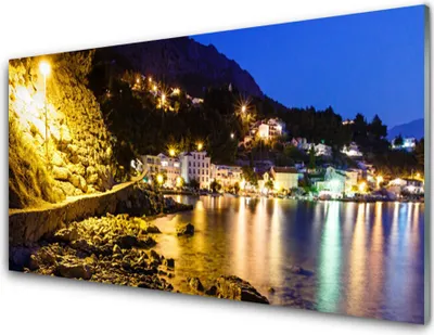 Produktbild von Acrylglasbilder 100x50 Wandbild Druck Gebirge Strand Landschaft