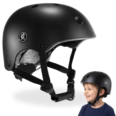 Immagine prodotto di Casco per bambini HyperMotion - Casco da bicicletta, casco per bambini nero, regolabile da 46 a 56 cm, per bicicletta, monopattino, skateboard, leggero (280 g)