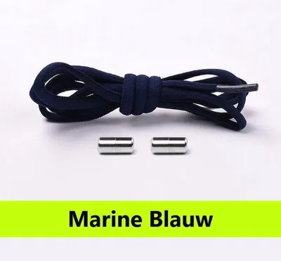 Immagine prodotto di Jumada - Lacci per scarpe - 0,5 cm - Piatti - Elastici - Sportivi - 100 cm - Blu navy
