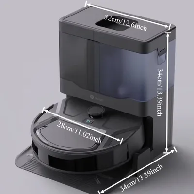 Immagine prodotto di Aspirapolvere robot con funzione di lavaggio - Modello M265, adatto per superfici asciutte e umide - Potenza di aspirazione di 20000 Pa - Rullo autopulente - Navigazione laser dToF - Autonomia di 120 minuti - Colore: grigio chiaro