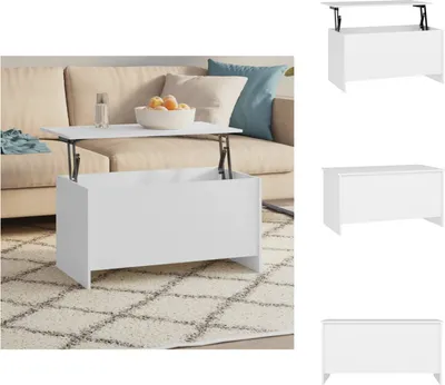 Zdjęcie produktu dla vidaXL Stolik kawowy biały 102x55,5x52,5 cm materiał drewnopochodny - Stoliki kawowe