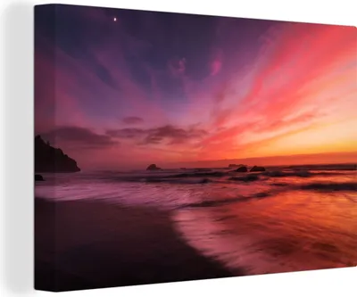 Obrázek produktu pro OneMillionCanvasses® Malba na plátně Nástěnná malba na plátně - Pláž - Moře - Příroda - Večer - 150x100cm