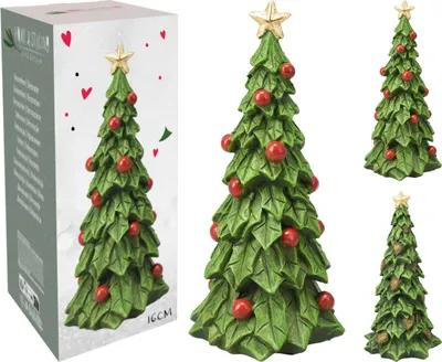 Productafbeelding van Denneboom 8x8x16 cm 2ass kerstversiering Nampook