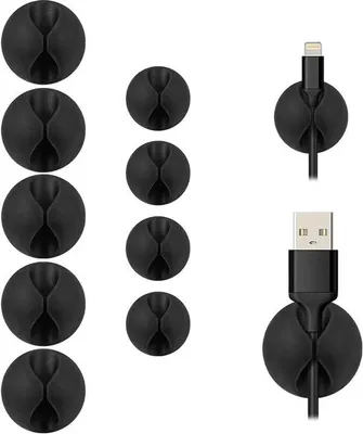 Produktbild von Schwarze Kabelhalter - Kabelhalter - 9 Stück