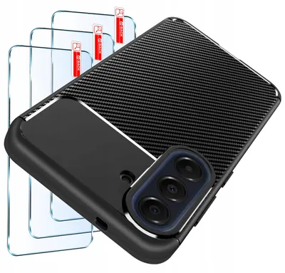 Produktbild von SET: Schutzhülle für Samsung A57 „Pancerne Carbon CASE“ + 3 Stück Displayschutzfolie