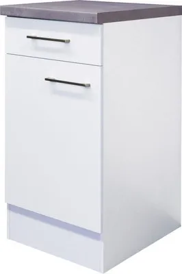 Obrázok produktu pre Kuchynská skrinka dolná so šuplíkom a dvierkami Flex Well Varo ŠxHxV 40 x 60 x 86 cm čelo biela matná korpus biela