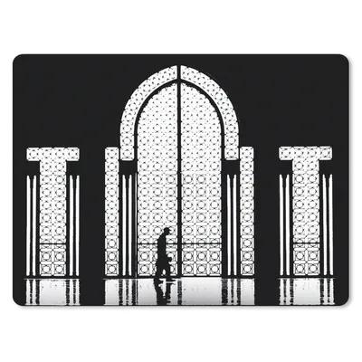 Produktbild von MuchoWow® Mauspad Mousepad Schwarz - Weiß - Fenster - Mensch 23x19 cm - Mousepads - Maus Mat - Pad - Mausunterlage - Schreibtischunterlage - Mauspad
