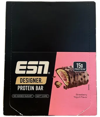 Produktbild von ESN Designer Protein Bar- 12x 45g Strawberry Yoghurt