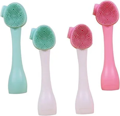 Produktbild von Silikon Reibborstel für Gesichtsreinigung, 4 Stück, Gesichtsreinigung Exfoliator, Gesichtsborstel für Porientwicklung, Gesichtsreinigungstool