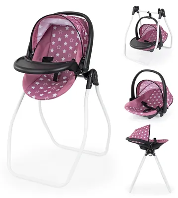 Image de Bayer Design 63876AA, ensemble 4 en 1 pour poupées : chaise haute, porte-bébé, lit et balancelle. Idéal pour de nombreux jeux de rôle, à partir de 3 ans