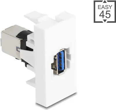 Produktbild von Delock Easy 45 Modul USB 5 Gbps Typ-A Buchse zu USB 5 Gbps Typ-B Buchse weiß