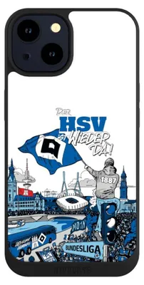 Produktbild von NIVOCASE Handyhülle für Apple iPhone 14  Hülle NIVOpure Case Schwarz Aufstieg Hamburger SV Offizielles Lizenzprodukt