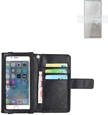 Produktbild von K-S-Trade Handy Hülle Schutz Hülle Kompatibel mit Cubot P50 Case mit Displayschutz / Schutzfolie Flip Cover Wallet case Etui Hülle schwarz