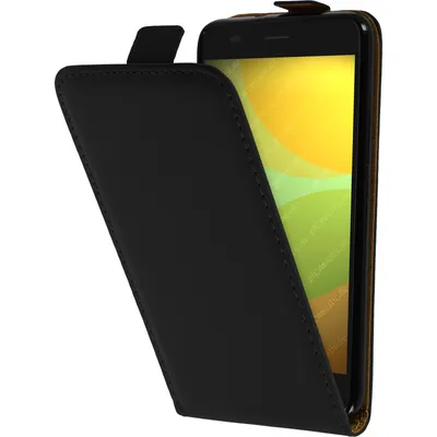 Produktbild von PhoneNatic Kunst-Lederhülle kompatibel mit Huawei Honor 4A - Flip-Case schwarz + 2 Schutzfolien