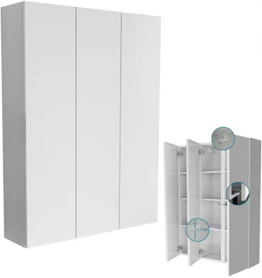 Zdjęcie produktu dla wisząca szafka łazienkowa 75cm 75x100 do łazienki biały mat