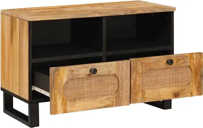 Zdjęcie produktu dla vidaXL Szafka pod TV z półką brązowa 70 x 33 x 46 cm lite drewno mango