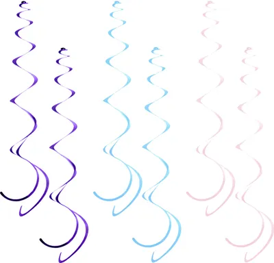Produktbild von Oblique Unique 6 Wirbel Spiral Deckenhänger Girlanden für Geburtstag Hochzeit Party Deko  - blau lila rosa