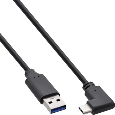 Immagine prodotto di Cavo InLine® USB 3.2, spina USB-C angolata a spina A, nero, 0,3 m