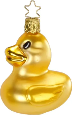 Produktbild von Christbaumschmuck Glas Figur Ente lustiger Weihnachtsschmuck 7cm gelb
