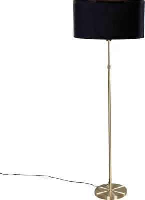 Produktbild von Stehleuchte Gold mit Ovalem Samtschirm Schwarz 50 cm Parte