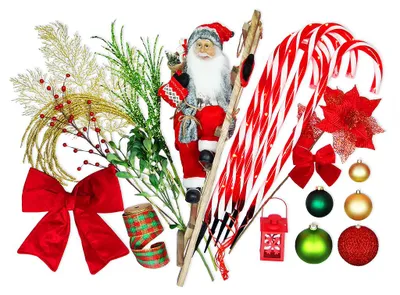 Immagine prodotto di Set di decorazioni natalizie 169 pezzi in scatola BABBO NATALE per albero di Natale 240-270 cm